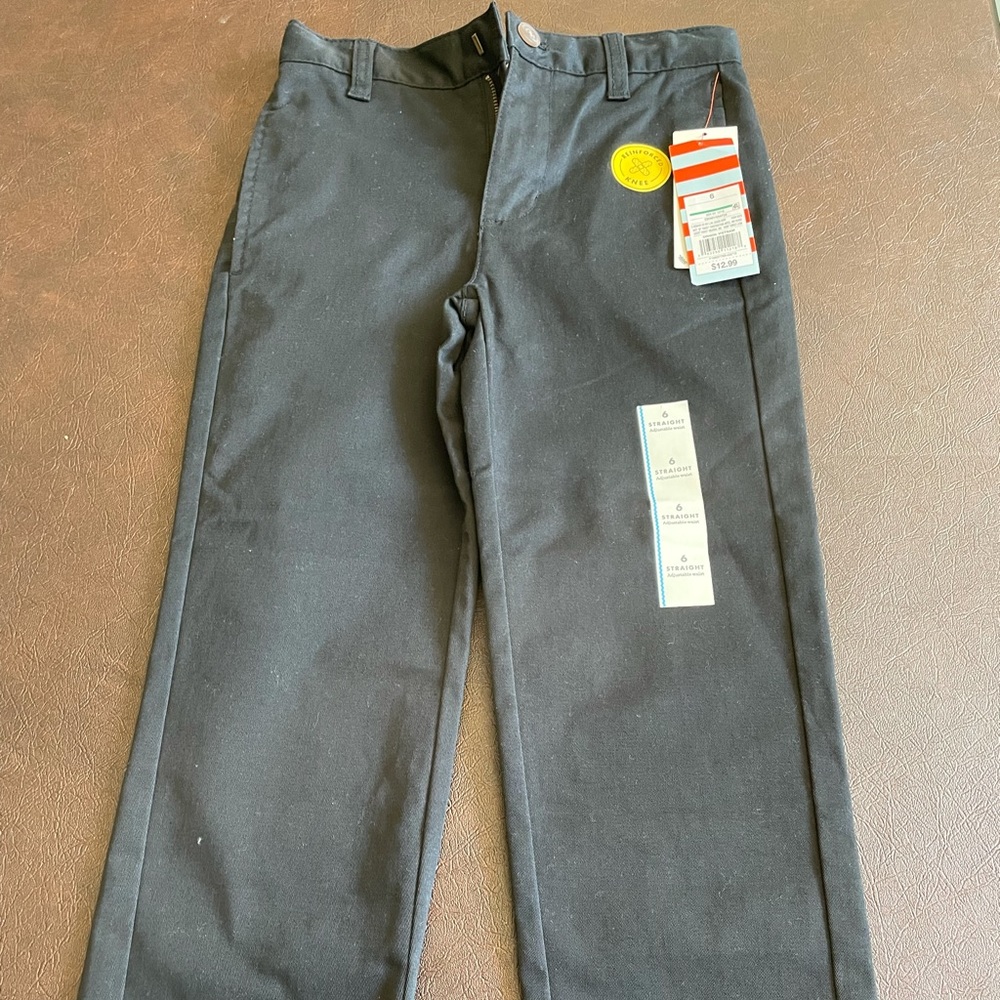 Cat & Jack black straight leg pants boy NWT